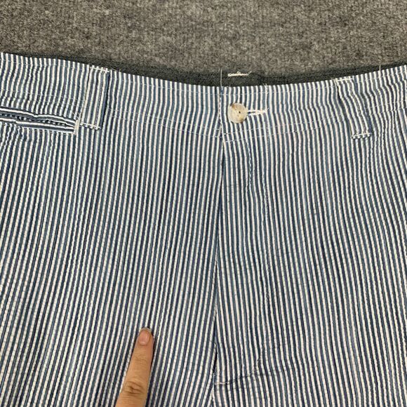 Daniel Cremieux Seersucker Shorts Mens 36 Copen Striped Flat Front Cotton Chino - Picture 8 of 11